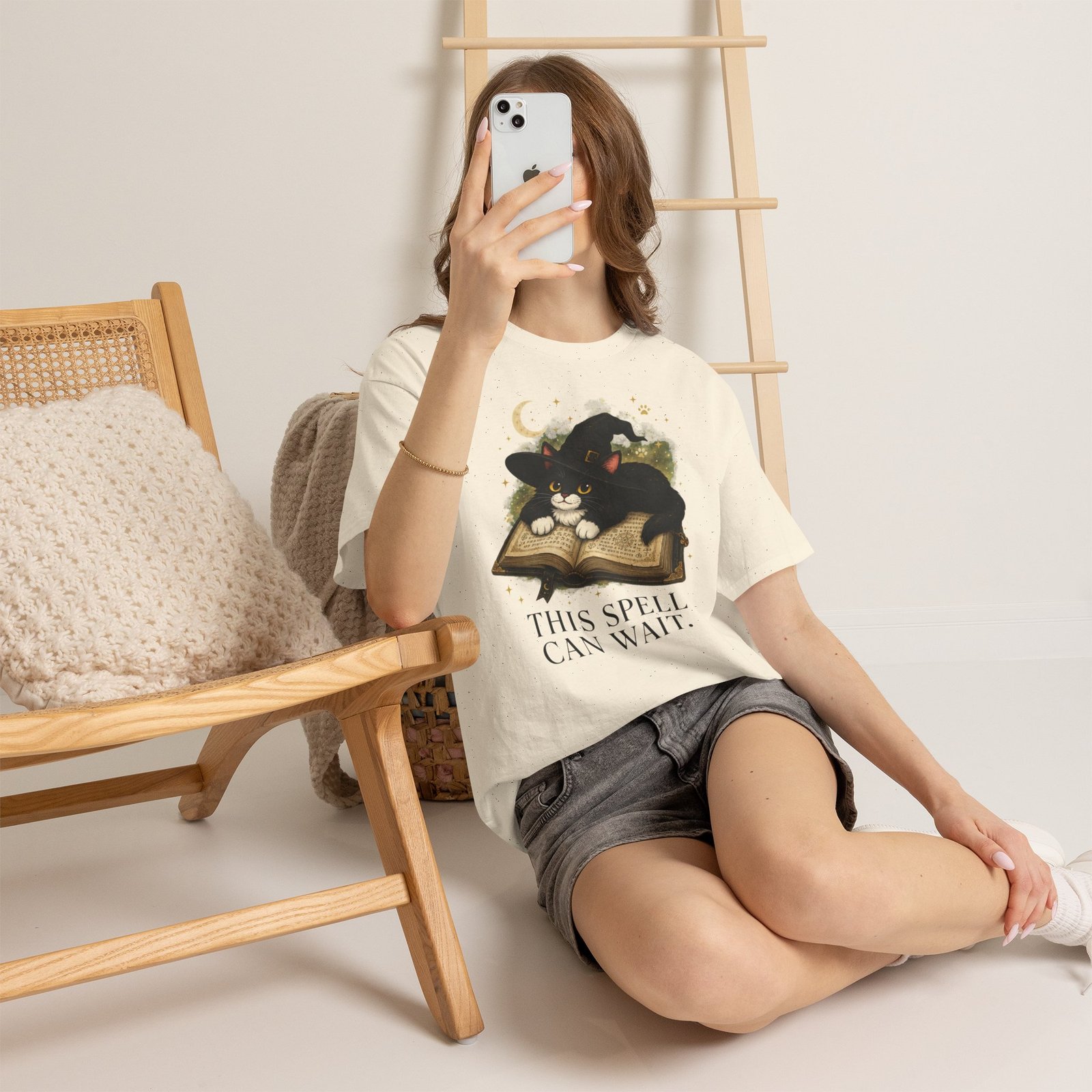 This Spell Can Wait Classic Tivis T-Shirt | Witchy Cat Book Lover Tee - Image 24