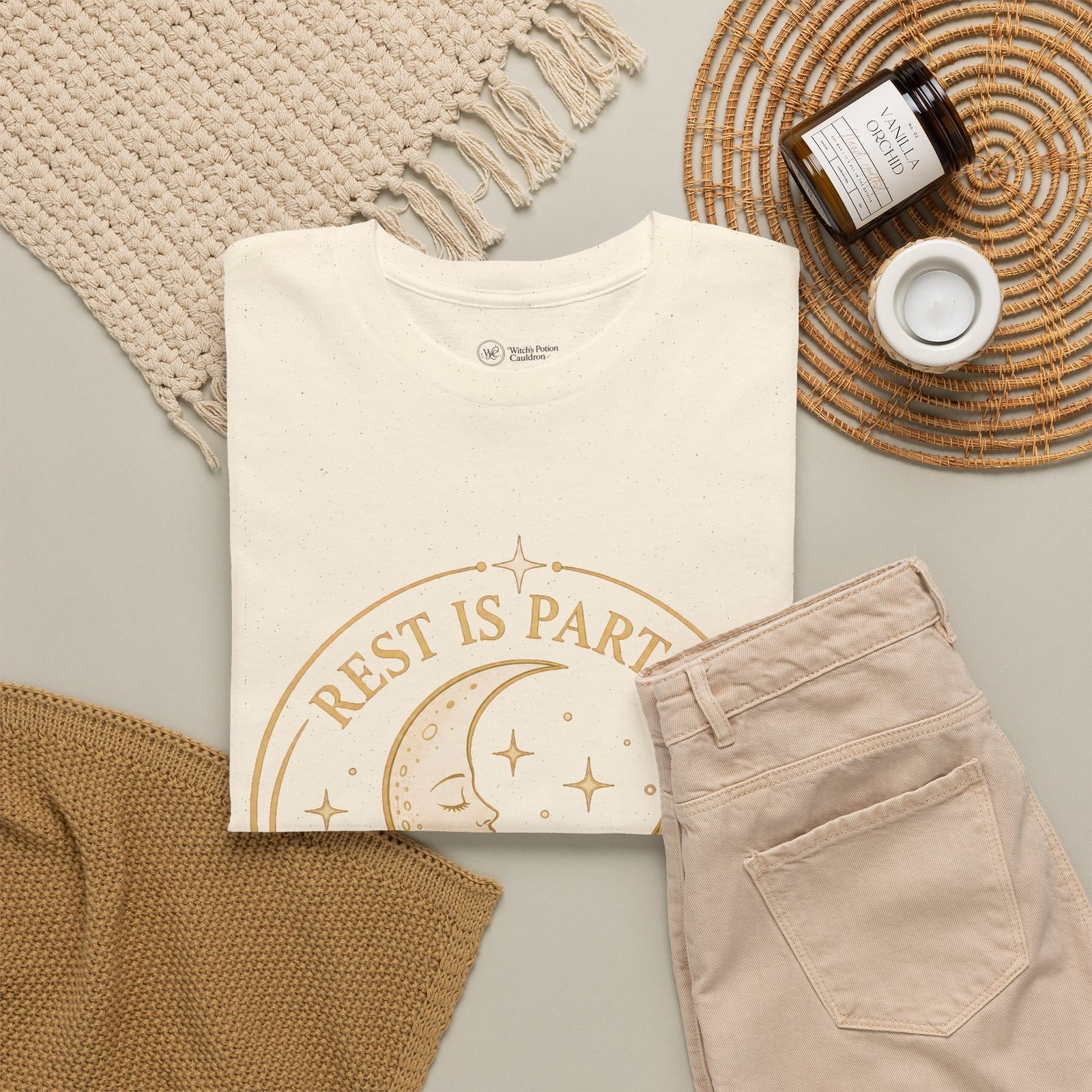 Rest Is Part of the Ritual Tee — Moon & Clouds Relaxation T-Shirt - Image 9