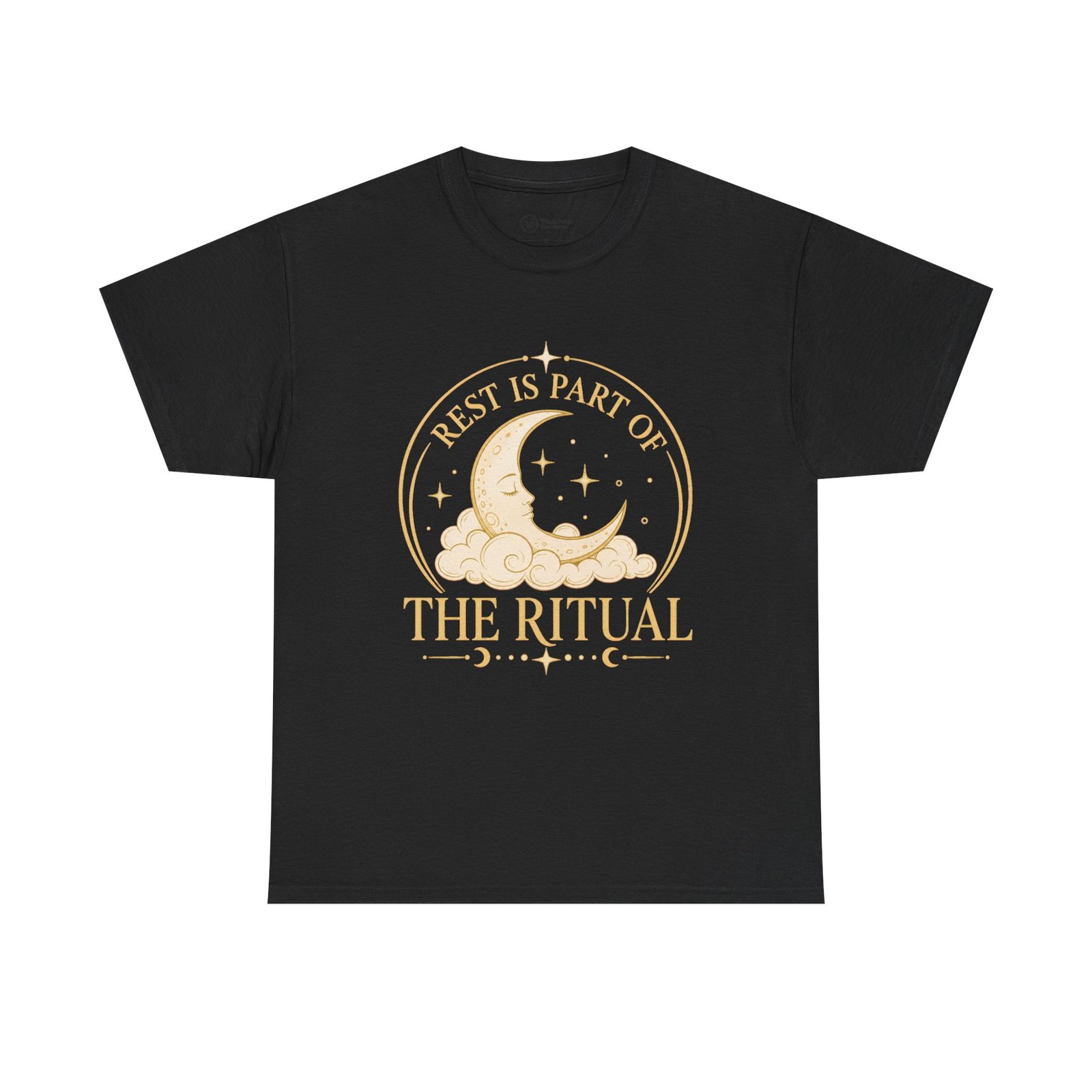 Rest Is Part of the Ritual Tee — Moon & Clouds Relaxation T-Shirt - Image 2