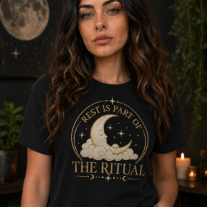 Rest Is Part of the Ritual Tee — Moon & Clouds Relaxation T-Shirt