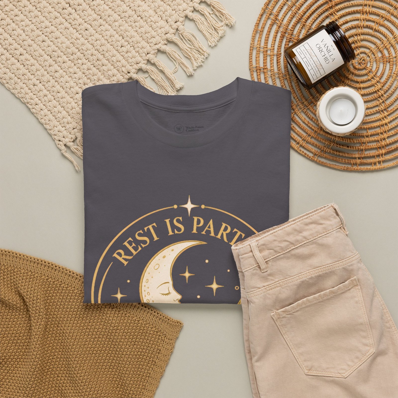 Rest Is Part of the Ritual Tee — Moon & Clouds Relaxation T-Shirt - Image 13