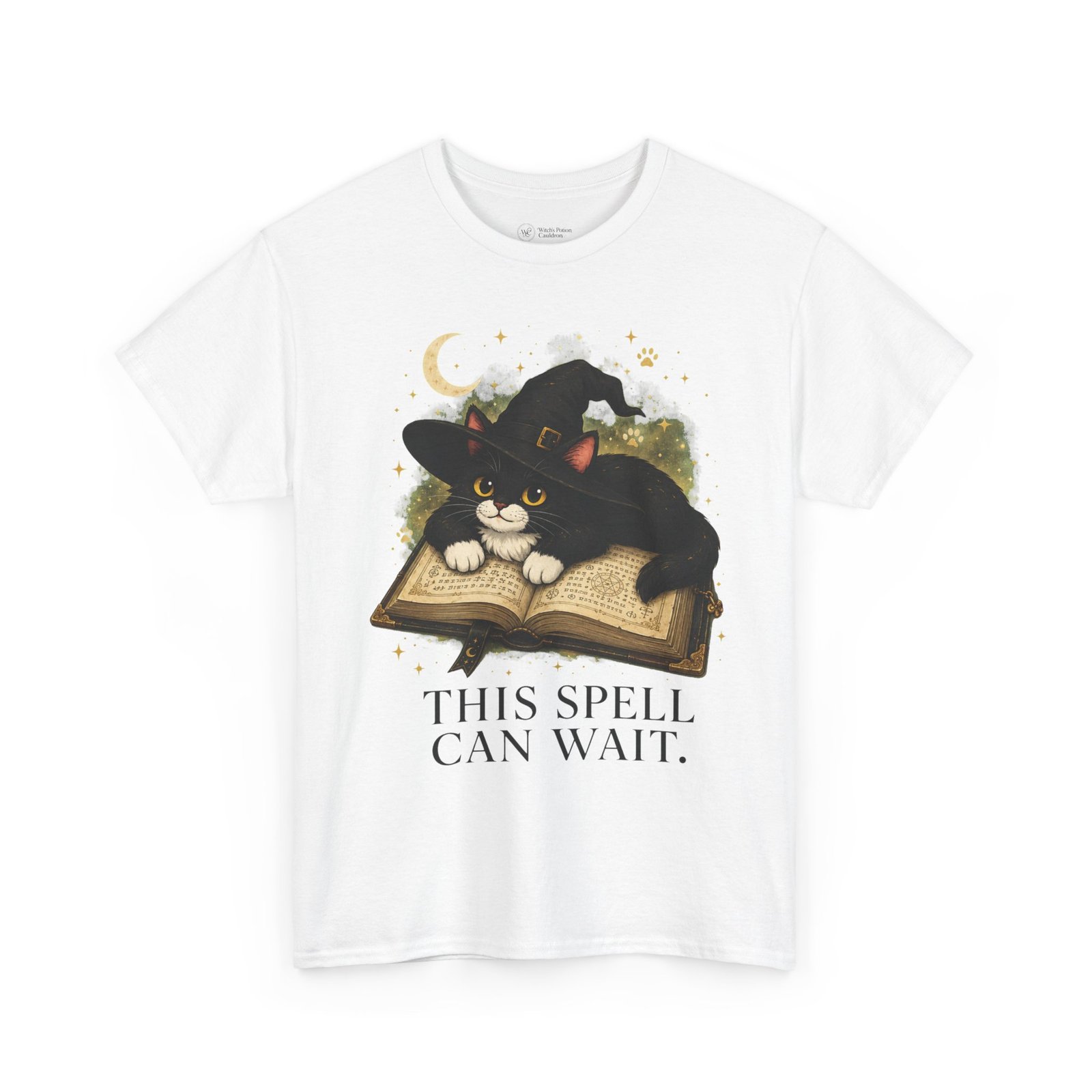 This Spell Can Wait Classic Tivis T-Shirt | Witchy Cat Book Lover Tee - Image 2