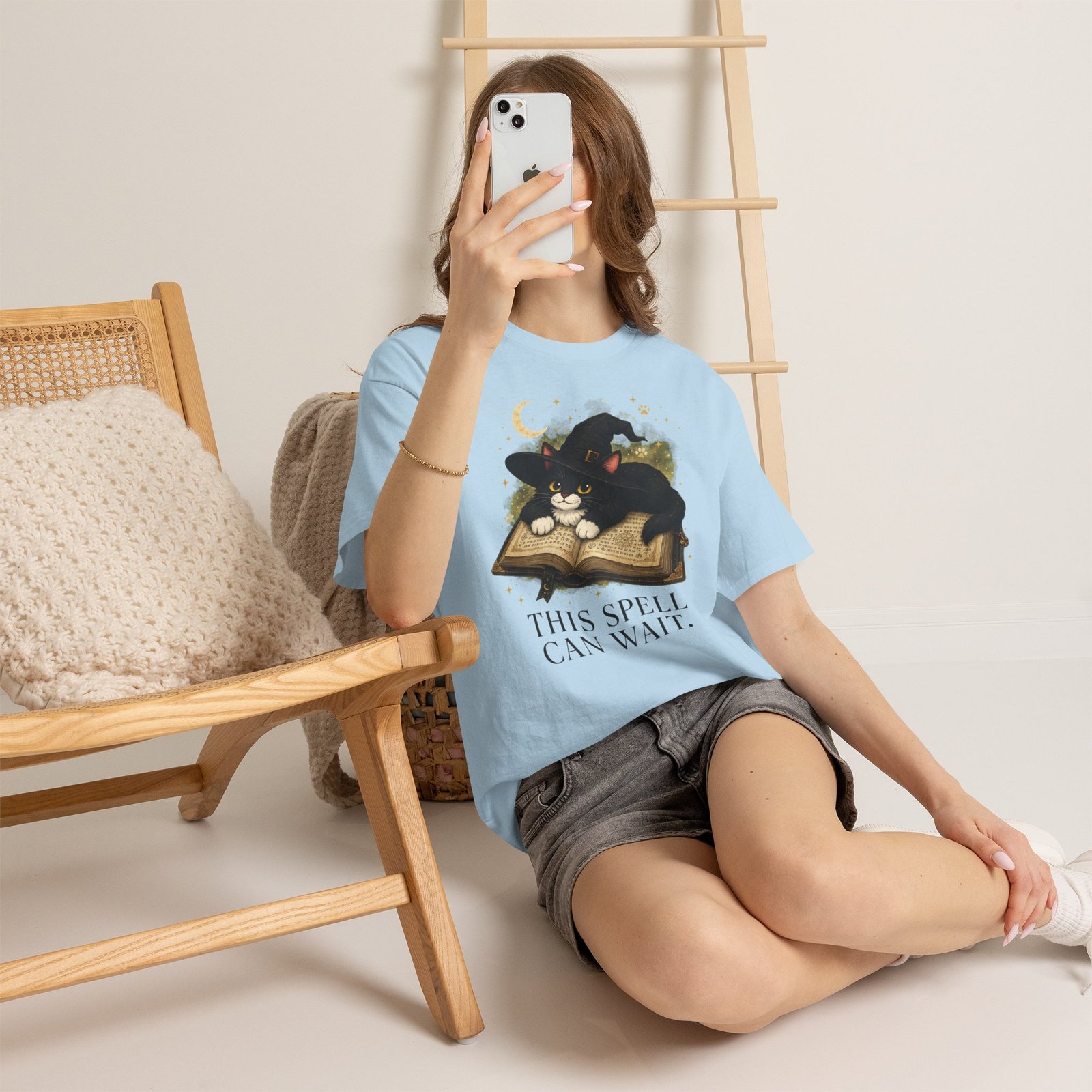 This Spell Can Wait Classic Tivis T-Shirt | Witchy Cat Book Lover Tee - Image 30